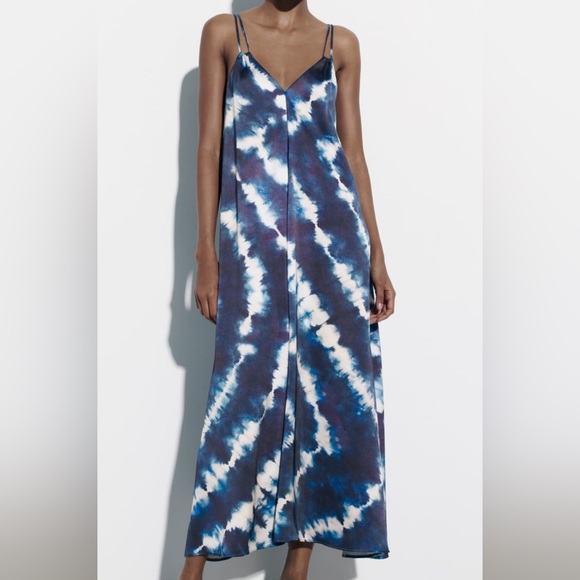 Zara- Tie- Dye midi slip dress- BRAND NEW - Picture 2 of 7